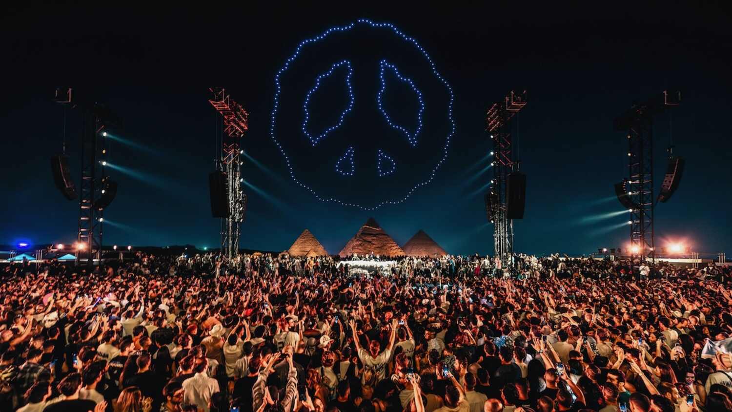Electronic Music Event at Giza Pyramids with Drone Light Show